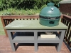 Big Green Egg table: Painted wooden base with green polished and oiled concrete top. Photo by Mandy Hoge.