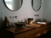 Two person vanity with two big drawers. Built from reclaimed poplar.